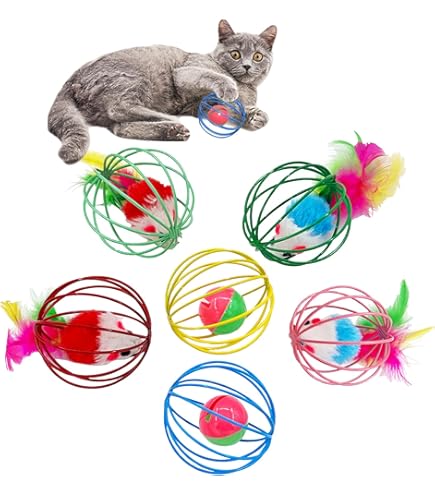 Amazon ALBOLET Cat Toy Ball Cat Mouse Ball Cage Cat Mouse Toy Cat Ball Toy Squeak Mouse cat Toy Cat Mouse Ball Toy Pet Supplies