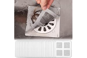 WEERSHUN Floor Drain Sticker, 4" X 4"Disposable Floor Drain Sticker 30 PCS/Set, Disposable Shower Drain Hair Catcher Mesh Stickers, Shower Drain Hair Catcher Sticker, Shower Floor Drain Cover Square