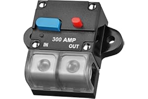 BAITHNA Fuse Holders Inverter Circuit Breaker Car Audio Solar Energy Inline Circuit Breaker Fuse Inverter with Waterproof Cover for Motor Auto Car Marine Boat (300A)