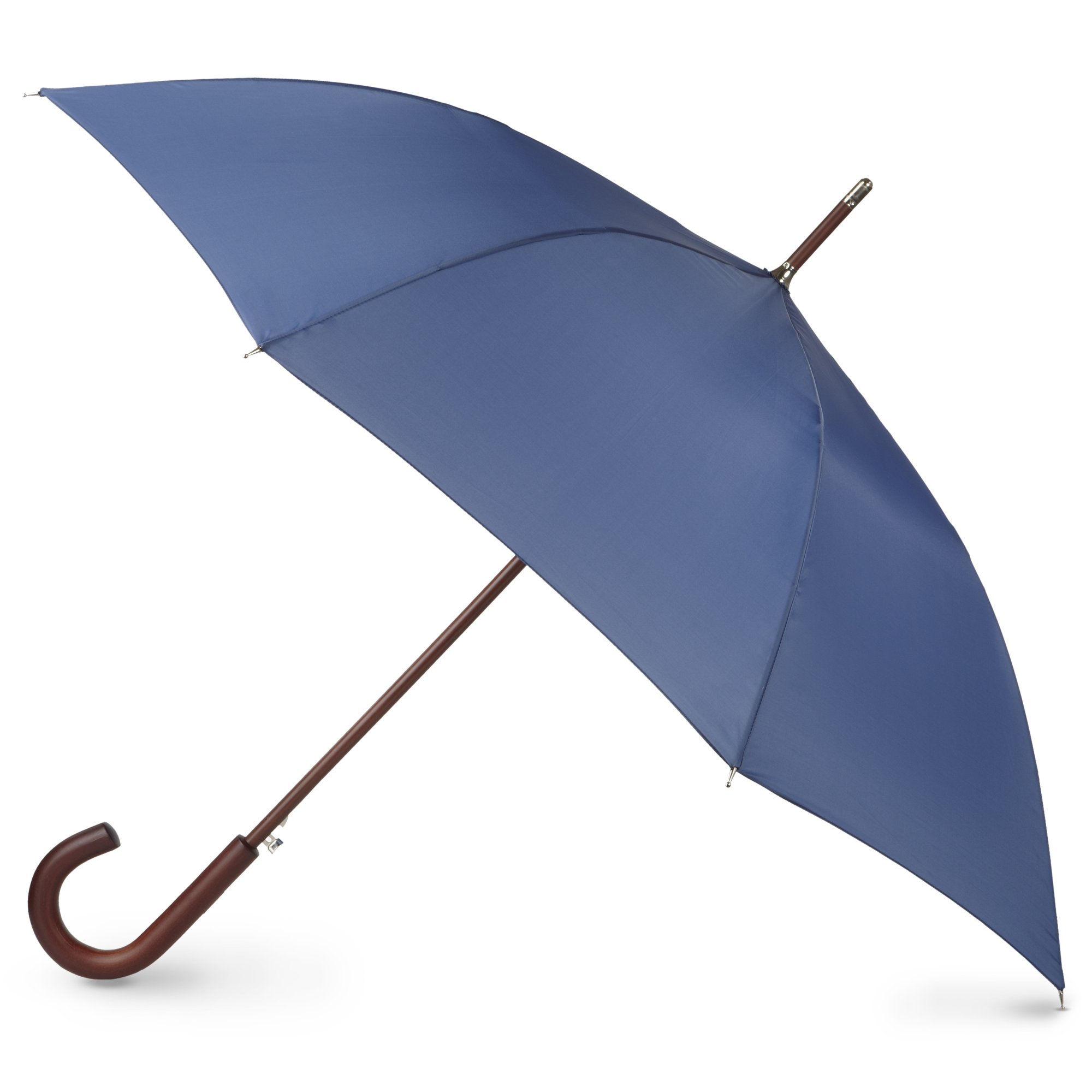 Totes Eco Auto Open Umbrella Classic Wooden J Stick Handle with Easy Grip - Windproof, Rainproof and Durable Canopy Design – Versatile Travel, Perfect for Rainy Days