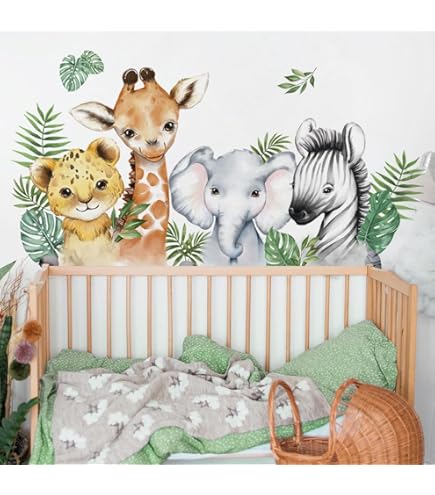 Woodland Nursery Decor Set - 4 Piece Safari Animal Wood Signs For Boys' Or Girls' Room Wall - View #11