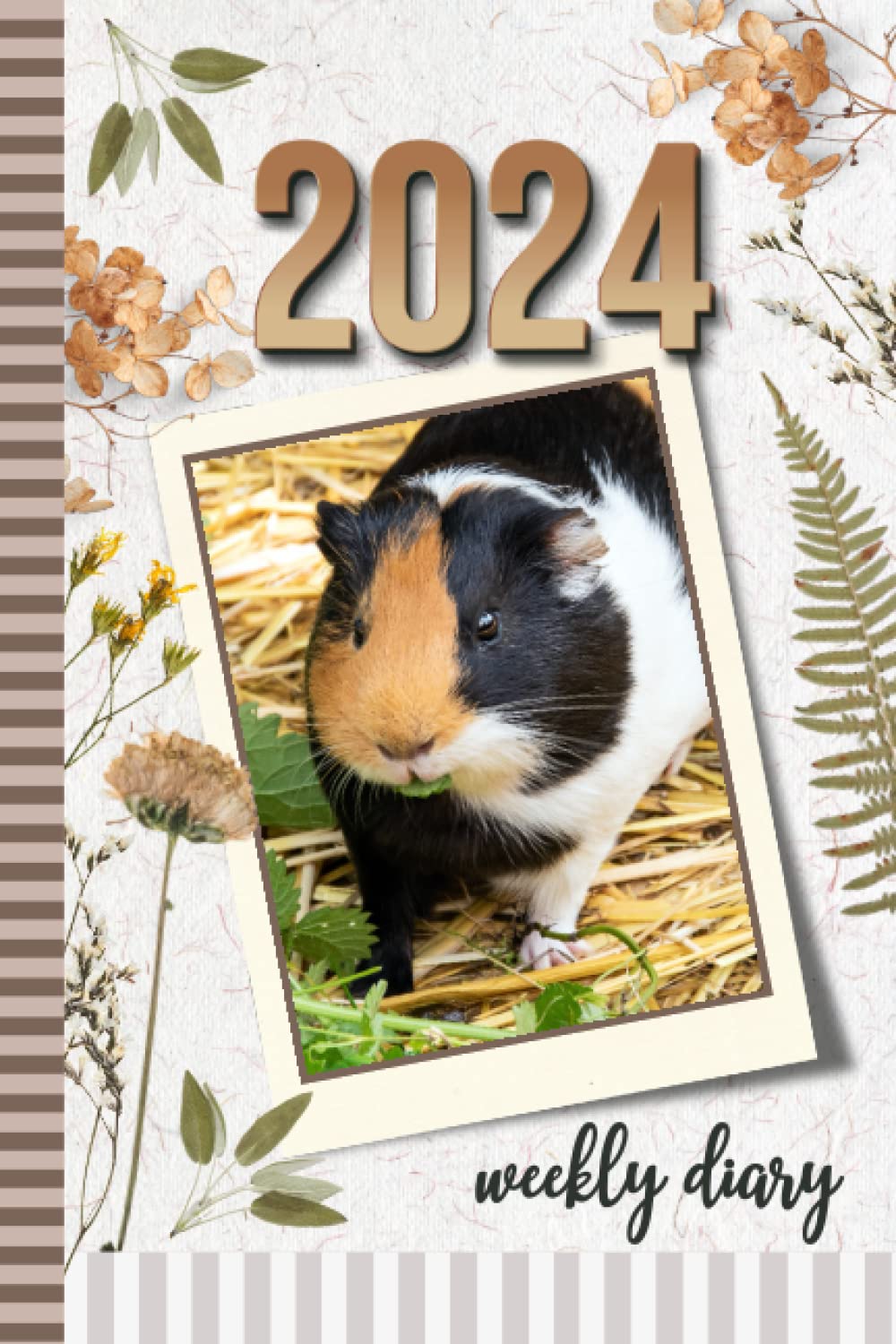 2024 Weekly Diary: 6x9 Dated Personal Organizer / Daily Scheduler With Checklist - To Do List - Note Section - Habit Tracker / Organizing Gift / Red White Black Guinea Pig - Rustic Art Cover