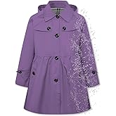 Betusline Girls Rain Jackets Lightweight Waterproof Hooded Trench Coat Windbreaker Raincoats for Girls,Waterproof-Purple,7-8 Years