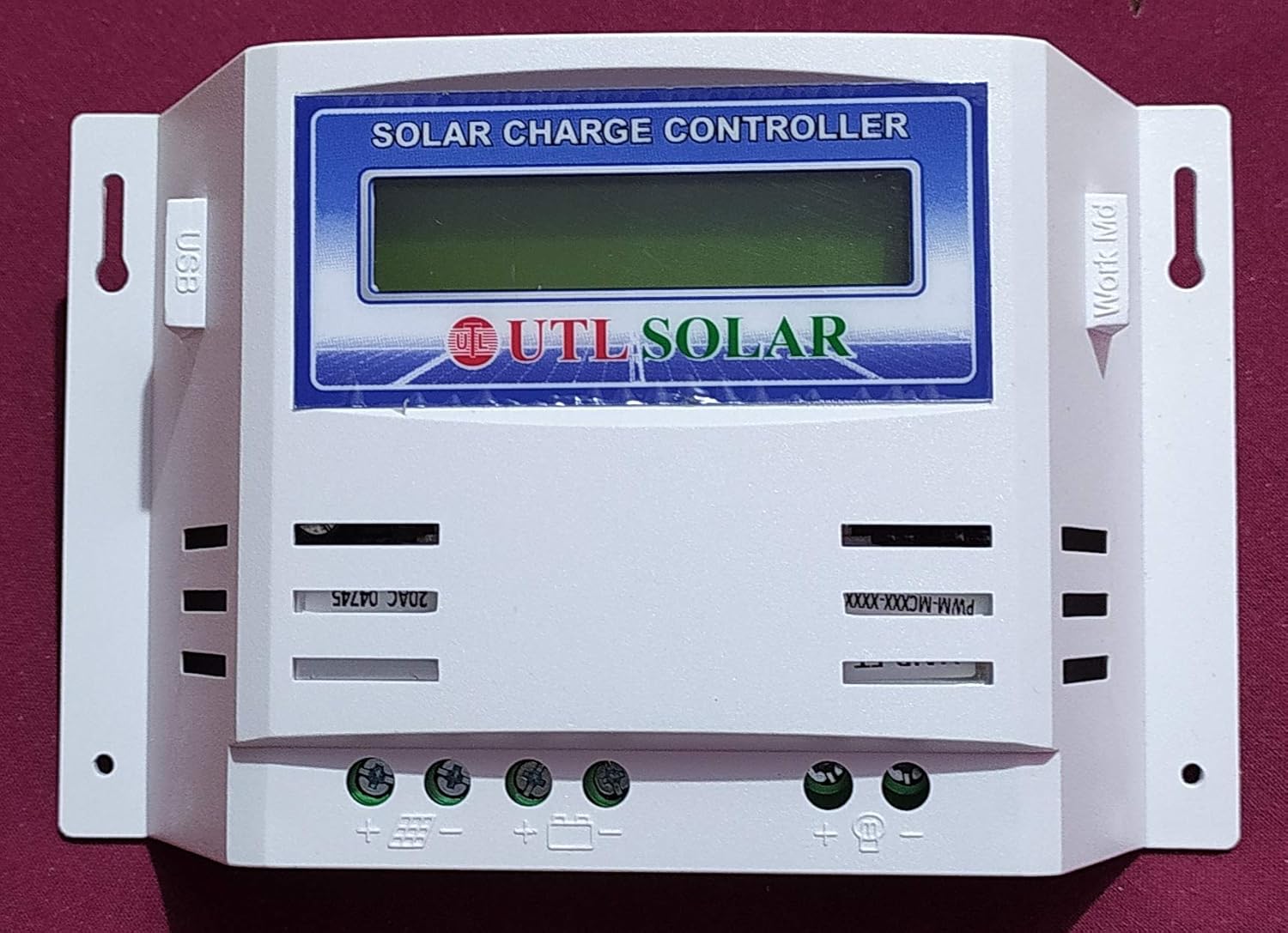 UTL Solar Charge Controller (PWM) 12V/24V, 20Amp, with USB Charging