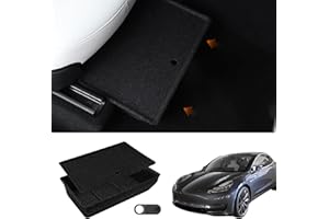 Wuxdeet Under Seat Storage for Tesla Model Y with Lid, Felt Storage Box Tray Bins Organizer Fit Model Y Accessories 2020 2021 2022 2023