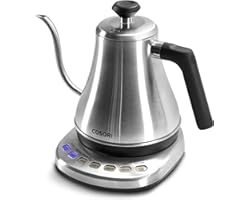 COSORI CO108-NK Electric Gooseneck 0.8L 5 Variable Presets Pour Over Kettle & Coffee Kettle, 100% Stainless Steel Inner Lid &