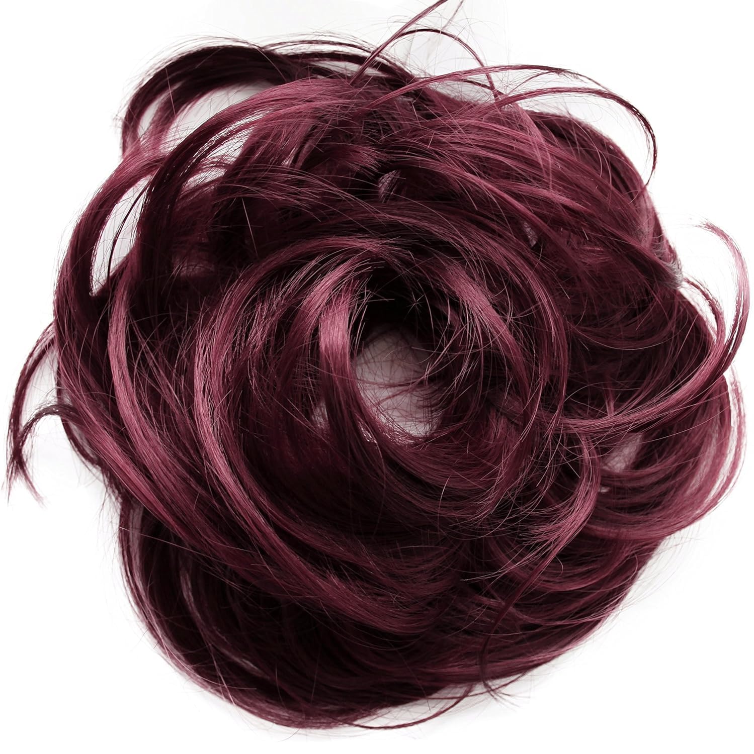 Photo 1 of CAISHA Synthetic Fiber Hairpiece Scrunchie Scrunchy Updo Slightly Wavy Wine Red G27B