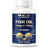 Omega 3 Fish Oil Supplementt (90 Count) Wild Caught Omega3 Fish Oil High EPA DHA Rich in Fatty Acid | Omega-3 Supplements for Women & Men | Purified Omega3 Fatty Acid, Non-GMO, Burpless Softgels