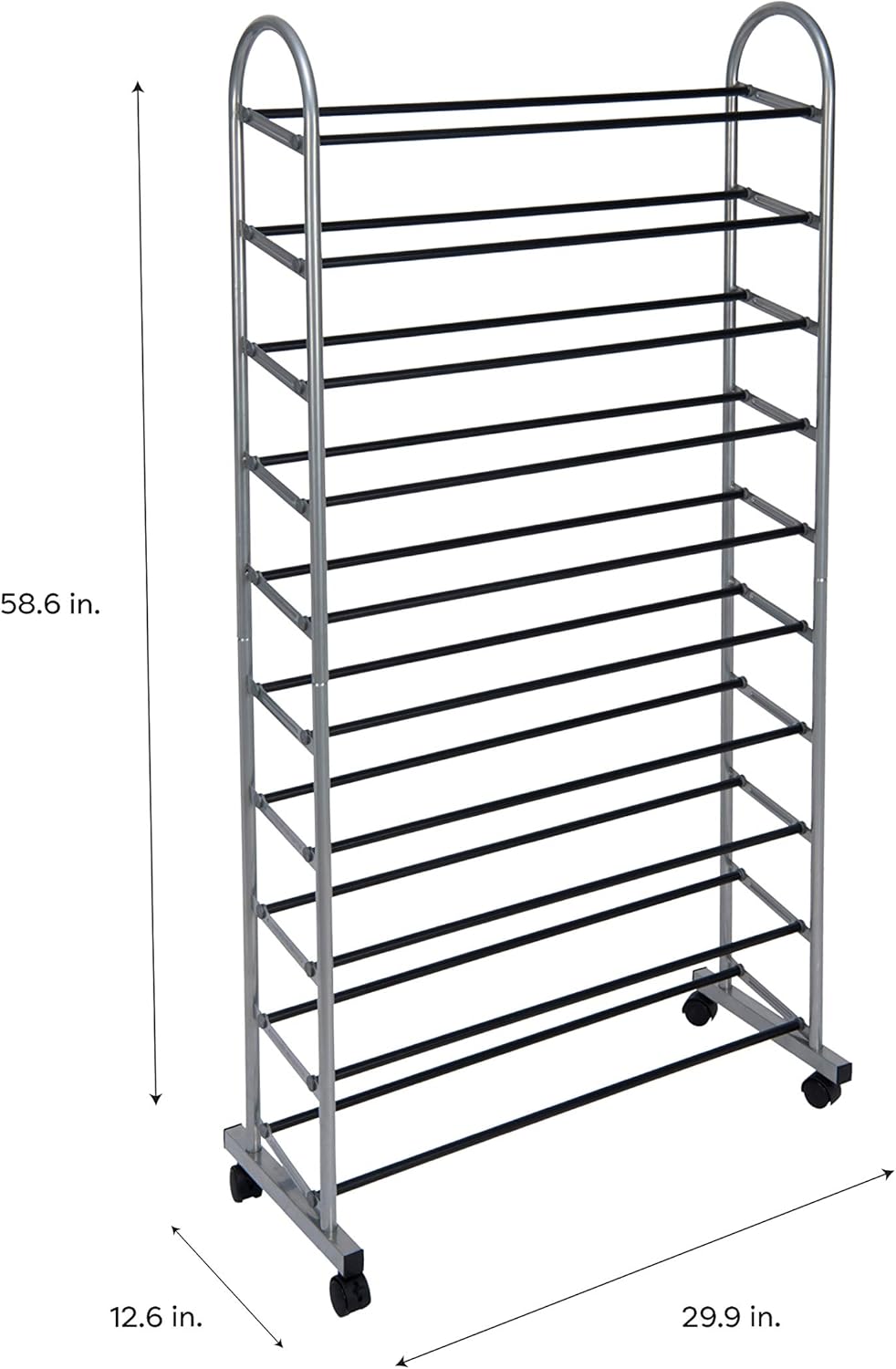 amazon shoes rack on Amazon Com Simplify 10 Tier Mobile Rack On Wheels 40 Pairs Good For Sneakers Heels Boots Shoes Grey Home Kitchen