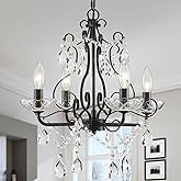 WUZUPS Crystal Candle Chandelier Pendant Flushmount Ceiling Light Modern Lighting Fixture for Bedroom Hallway Bar Kitchen Bathroom, H 14