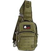 WOLF TACTICAL Men’s EDC Sling Bag - Concealed Carry, Laser-Cut MOLLE, Lightweight, Green