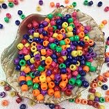 kuou Ofeon 1200 Pcs Pony Beads Acrylic Colorful Craft Beads 6x8mm view 2