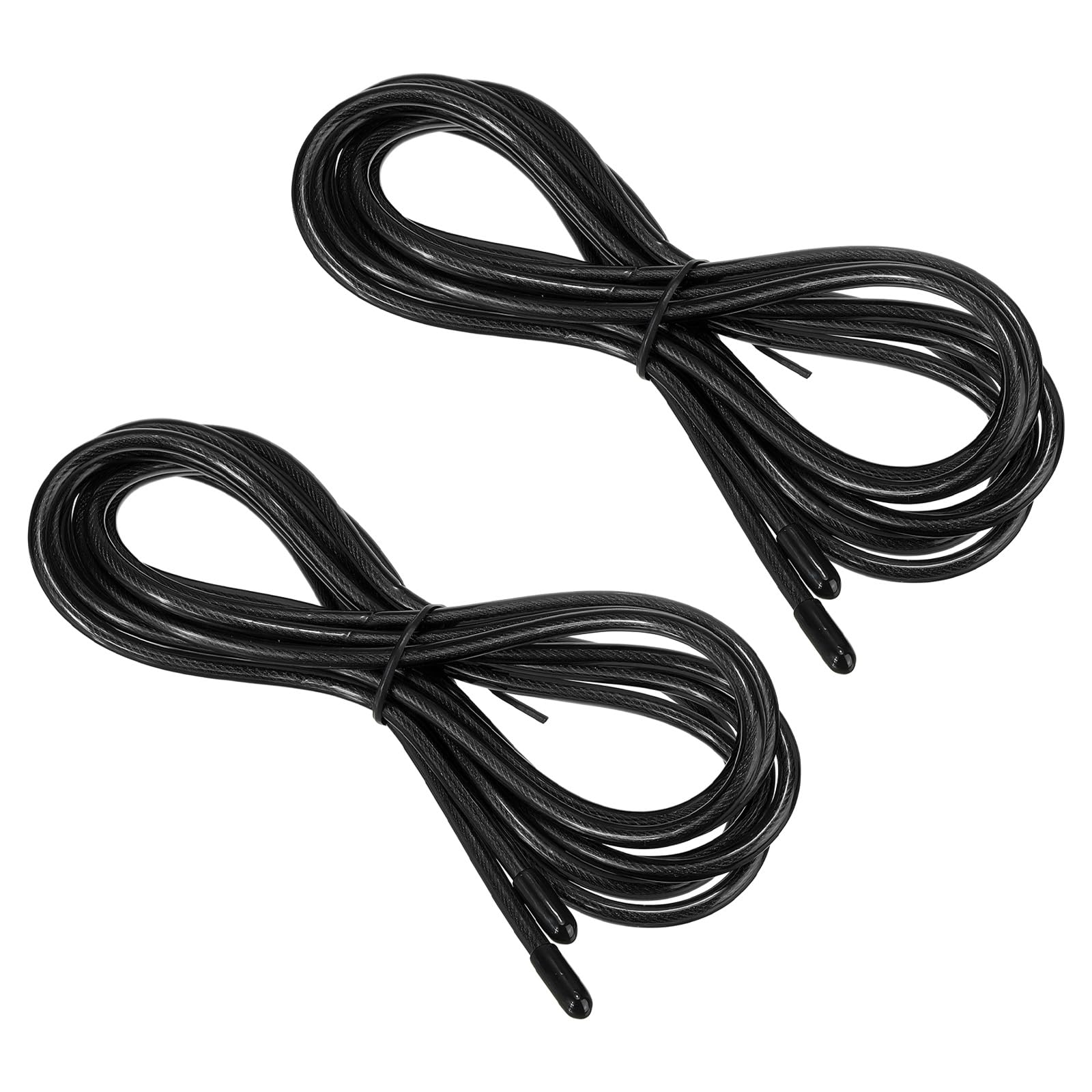 PATIKIL 10Ft Speed Jump Rope Replacement Cable, 2 Pack 4.5mm Professional Skipping Rope Replacement for High-Speed Jump Ropes, Black