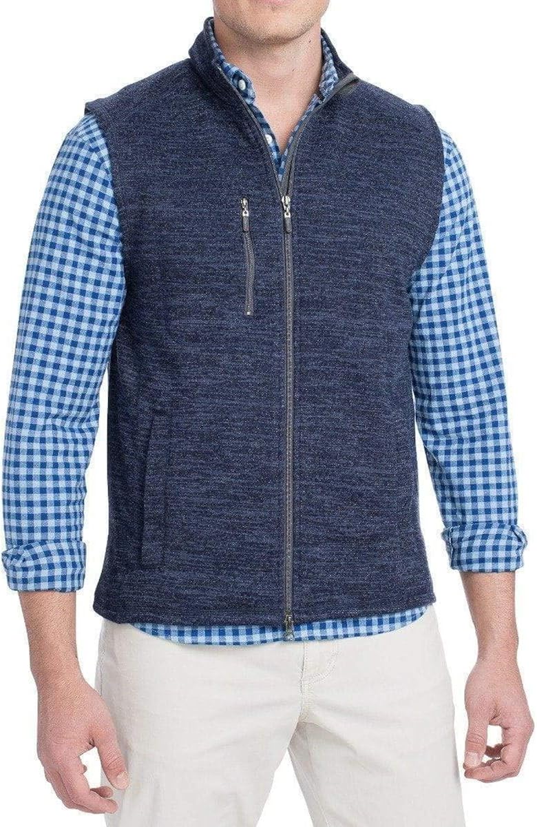 johnnie-O Tahoe 2-Way Zip Front Fleece Vest at Amazon Menâs Clothing store