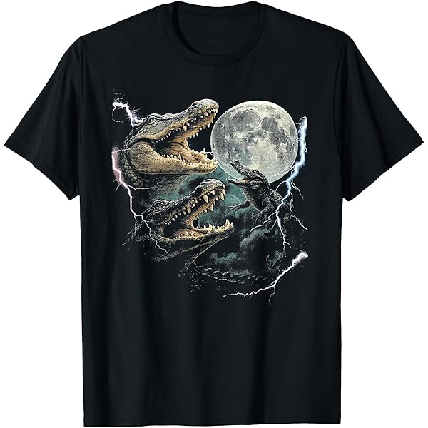 60s Truval アセテート ロカビリーシャツ クロコダイル アニマル Amazon.com: Crocodile Alligator Animal Illustration T-Shirt