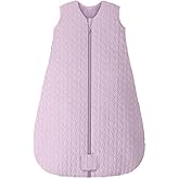Unnivoll Baby Sleep Sack 6-12 Months TOG 2.5 Winter Baby Wearable Blanket, 100% Cotton Fabric Newborn Infant Sleeping Sack 2-Way Zipper Quilted Baby Sleep Bag, Warm Soft Purple