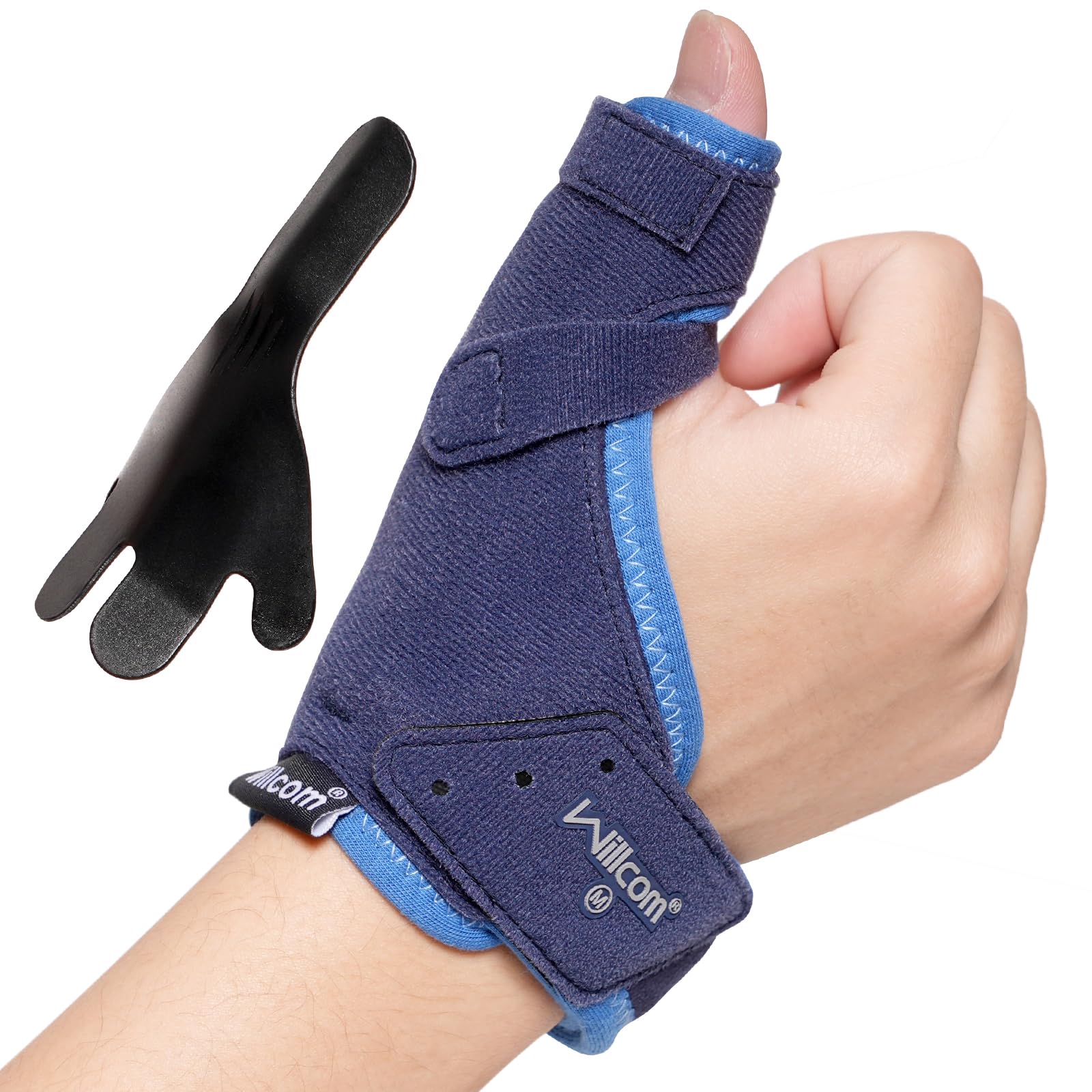 Willcom Thumb Brace for Arthritis Pain and Support, Spica Splint and Wrist Brace for De Quervain’s Tenosynovitis, Sprained, Tendonitis Injury Relief ((Plastic Insert Version, L-6.75-8Inch)