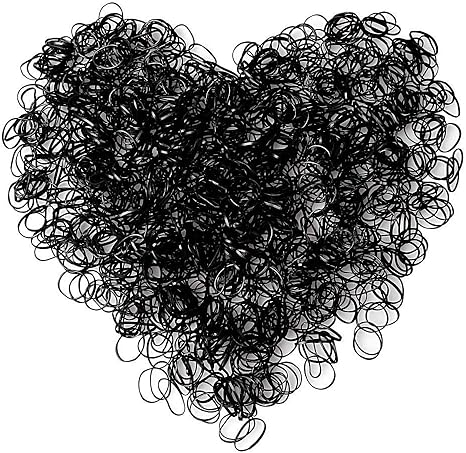 Lvcky 1000 Pieces Mini Rubber Bands Black Elastic Hair Bands For