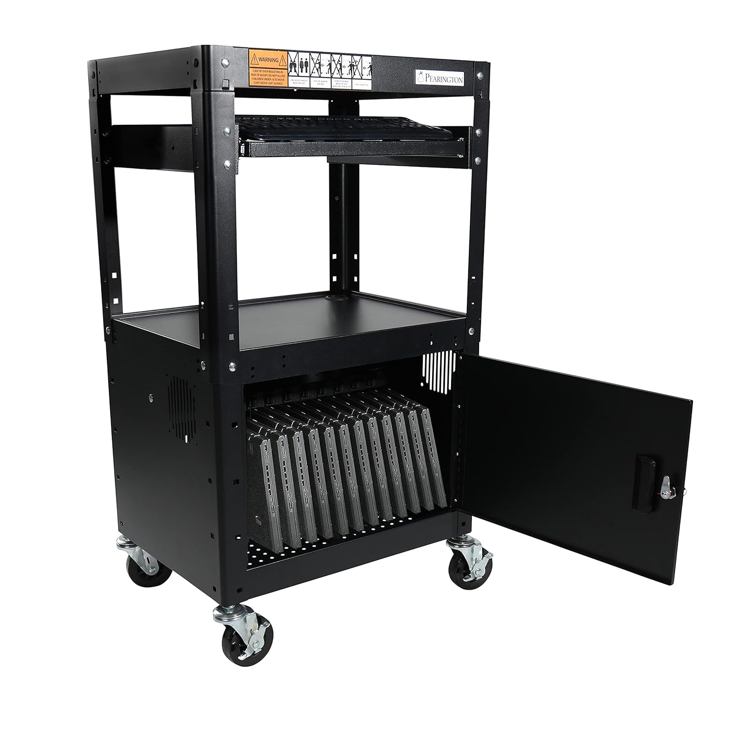Pearington Rolling AV Cart with Adjustable Shelves: Industrial & Scientific