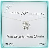 MOM & THREE DAUGHTERS 30th Birthday Sterling Silver 3 Ring Necklace | Celtic Knot | Birthday Gift | 18" Chain
