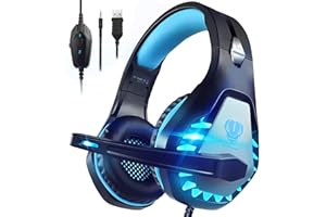 Gaming Headset with Microphone for PC, PS4, PS5, Headset Noise Cancelling Gaming Headphones for Switch, Laptop, Mac, Xbox Ser