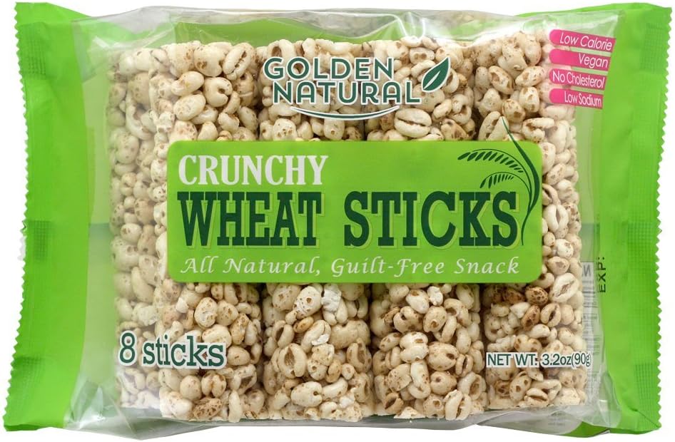 Golden Natural Crunchy Wheat Sticks, Guilt-Free, 8-Sticks, 4 Count