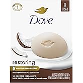Dove Coconut &amp; Cocoa Butter Beauty Bar Soap, 8 Count, 3.75 oz | For dry skin, helps restore moisture and leave skin soft, smooth and nourished after every wash.