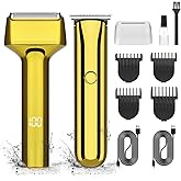 GSKY Electric Shavers for Men, Gold Baber Clipper Set, Hair Trimmer and Foil Shaver, Mens Beard Trimmer