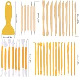 Tomoyuki Pottery Clay Sculpting Tools 39 Pcs Wood Plastic Metal Dual-Head view 2