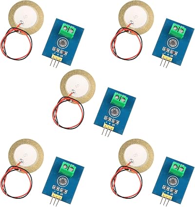 Jopto 5PCS Ceramic Piezo Vibration Sensor Module 3.3V 5V Analog Output Arduino
