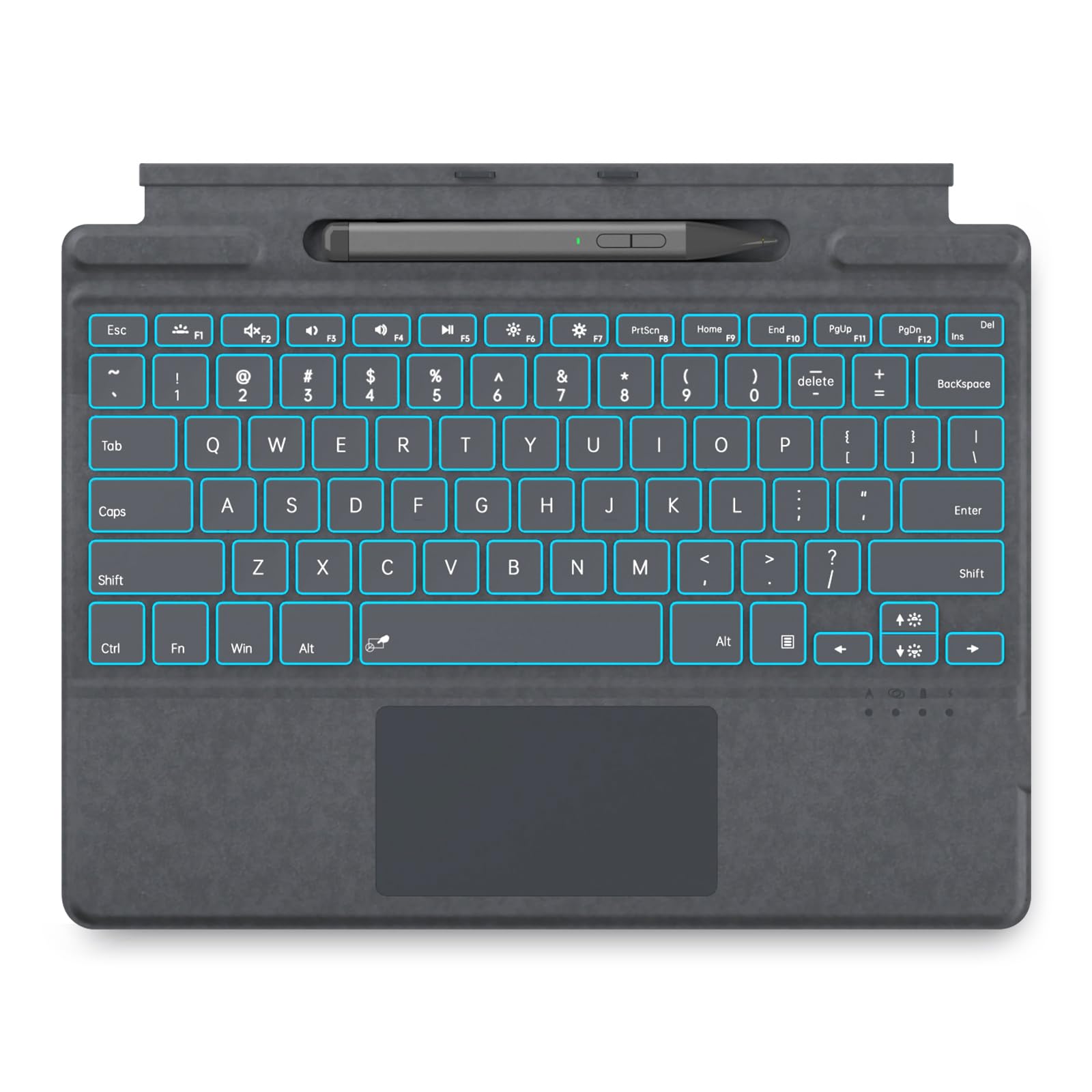 Photo 1 of JvKzaen Surface Pro 9 Keyboard with Slim Pen, Compatible with Microsoft Surface Pro11 10 9 8 X, 13 Inch Bluetooth Wireless Backlight Type Cover Keyboard with Slim Pen, Keyboard with Slim Pen Gray