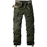 AKARMY Men's Camo Cargo Work Pants Cotton Military Army Casual Tactical Combat Pants with Multi Pockets
