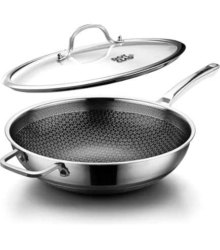 Casserole Antiadhésive En Alliage De Titane De 30,5 Cm Avec Couvercle