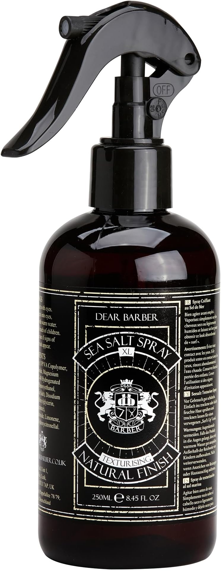 Dear Barber Sea Salt Spray for Hair Men 250ml XL Texturising Matte Finish