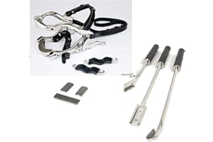 Equine Dental Kit with Hausmann Speculum &3 Floats with Blades–Horse Veterinary Dentistry Tools Set, 3 Horse Dental Floats wi