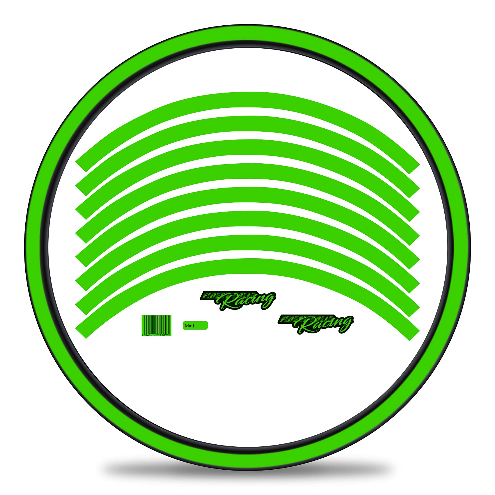 Finest Folia Set of 16 Wheel Rim Stickers for Bicycle Rims in Classic Design Complete Set for 27 Inch 29 Inch for Ebike Road Bike Mountain Bike MTB Balance Bike (Neon Green, Matte)