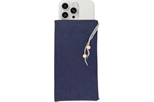 HAQuake EMF Cell Phone Sleeve fo Phone Pouch, High-Shield EMF Blocking Pouch, 100% Silver Fibers forDigital Security, Signal Blocking, Anti-EMP Radiation Bag for Privacy Protection. (Navy-Blue)