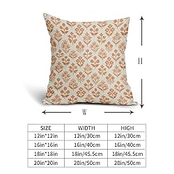Sivirary Orange Floral Pillow Covers 24x24 Inch Set