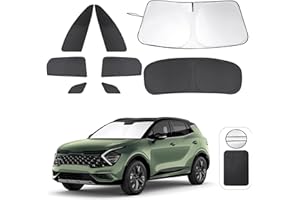 LHFLIVE 8PCS Windshield Sun Shade Custom Fit for 2023 2024 2025 2026 Kia Sportage NQ5 Accessories Foldable Sunshade Side Rear Window Shade Cover Full Set Privacy Protection Keeps Car Cool