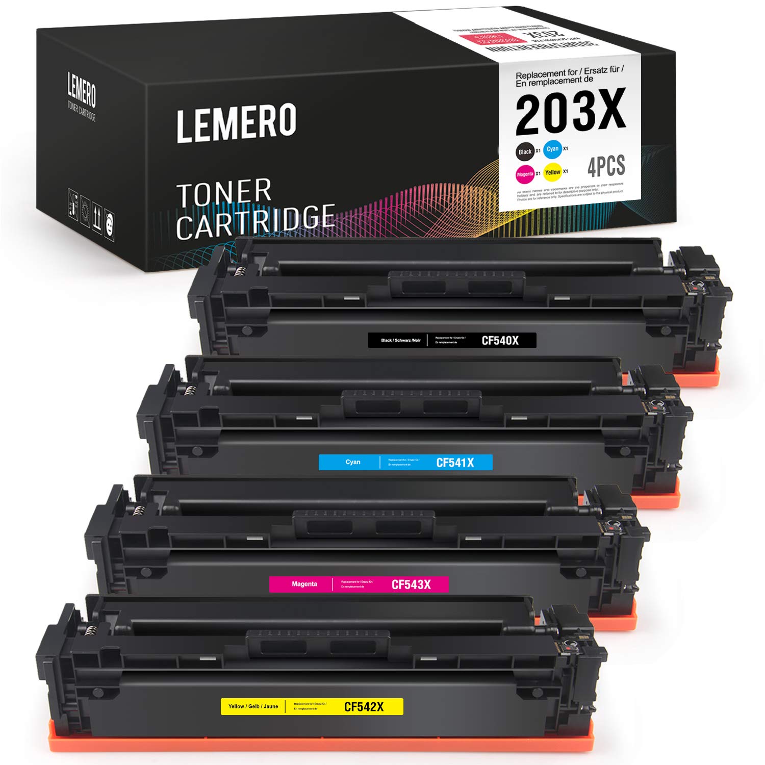 LEMERO 4 Toner Kompatibel Zu HP 203X CF540X CF543X 203A CF540A F r HP lemero-4-toner-kompatibel-zu-hp-203x-cf540x-cf543x-203a-cf540a-f-r-hp