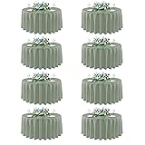 sancua Round Tablecloth 90 Inch Diameter, 8 Pack