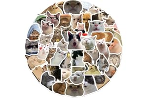 50 Pcs Cute Animal Pet Sticker Pack - Dog Cat Cartoon Decals for DIY Water Bottle, Laptop, Skateboard, Luggage & Tech Decor (