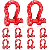 Gedlex 5/8" D Ring Shackles Forged Carbon Steel with Screw Pin WLL 3.25 Tons 6,500 Lbs, Heavy Duty D Ring Buckle for Towing, Rigging and Vehicle Recovery (10 Pack)