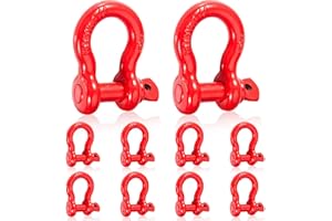 Gedlex 5/8" D Ring Shackles Forged Carbon Steel with Screw Pin WLL 3.25 Tons 6,500 Lbs, Heavy Duty D Ring Buckle for Towing, Rigging and Vehicle Recovery (10 Pack)