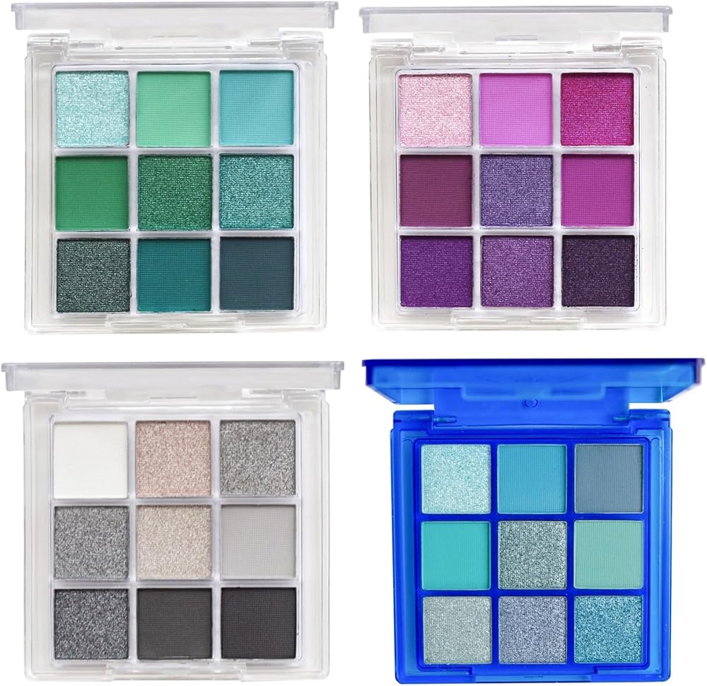 HOPHAT 4 Pack Eyeshadow Palette Set 9 Color Matte Shimmer Travel Pro