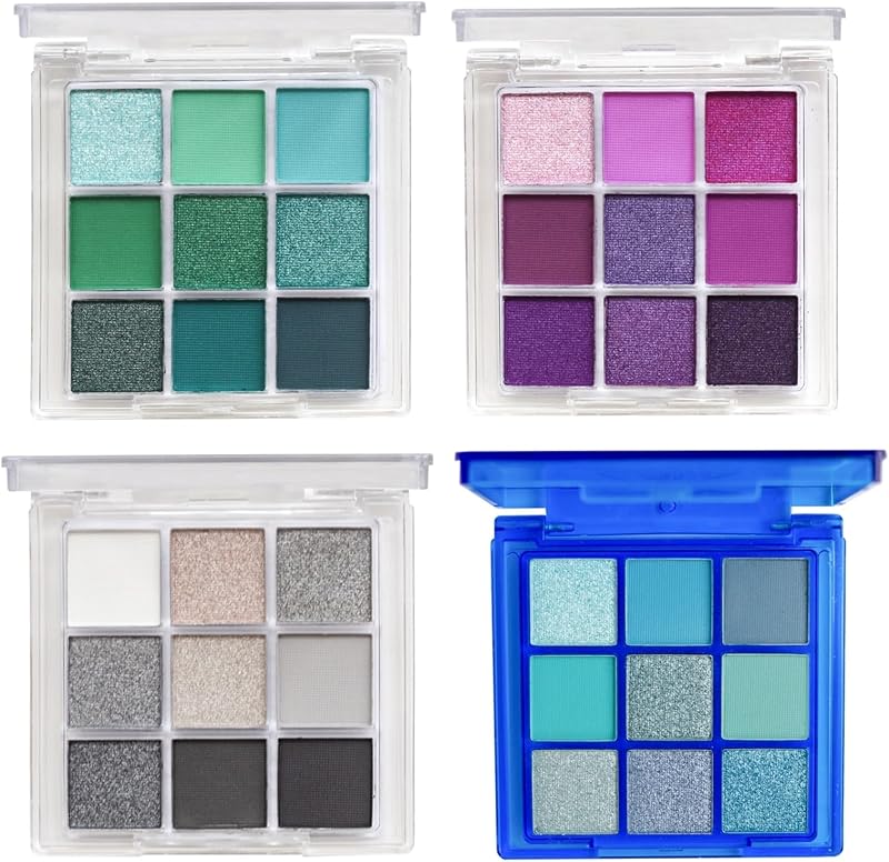 HOPHAT 4 Pack Eyeshadow Palette Set 9 Color Matte Shimmer Travel Pro