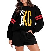 MNLYBABY Football Sweatshirts Football Mom Shirt: Women Oversized Game Day Shirt Fans Cheer Pullover Sunday Funday Tops