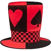 Dress Up America Playing Cards Hat for Adults - Whimsical Novelty Top Hat - Wonderland Costume Party Hat for Themed Events