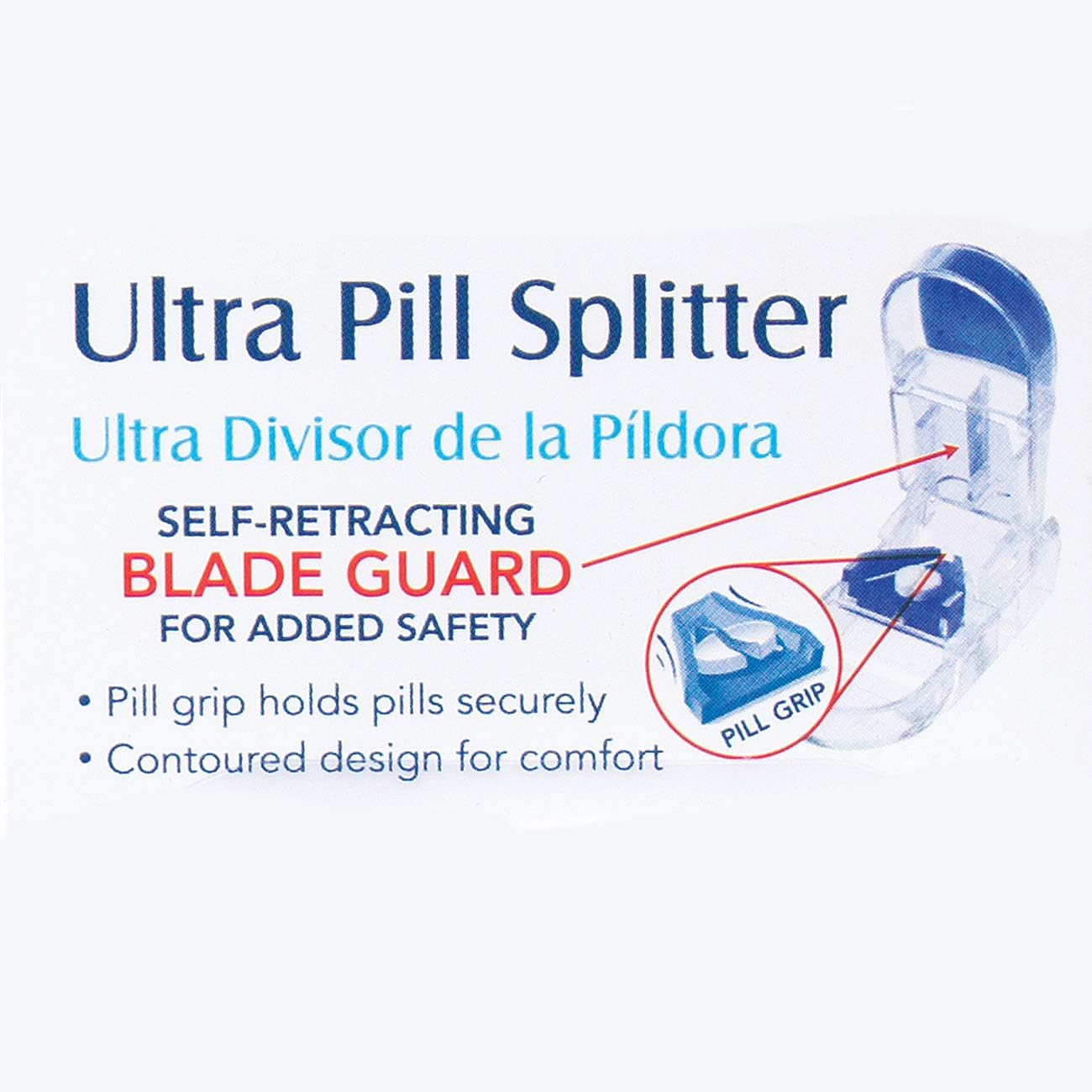 Apex Ultra Pill Cutter - Pill Splitter With Retracting Blade Guard - For Cutting Small Pills or Large Pills In Half: Health & Personal Care