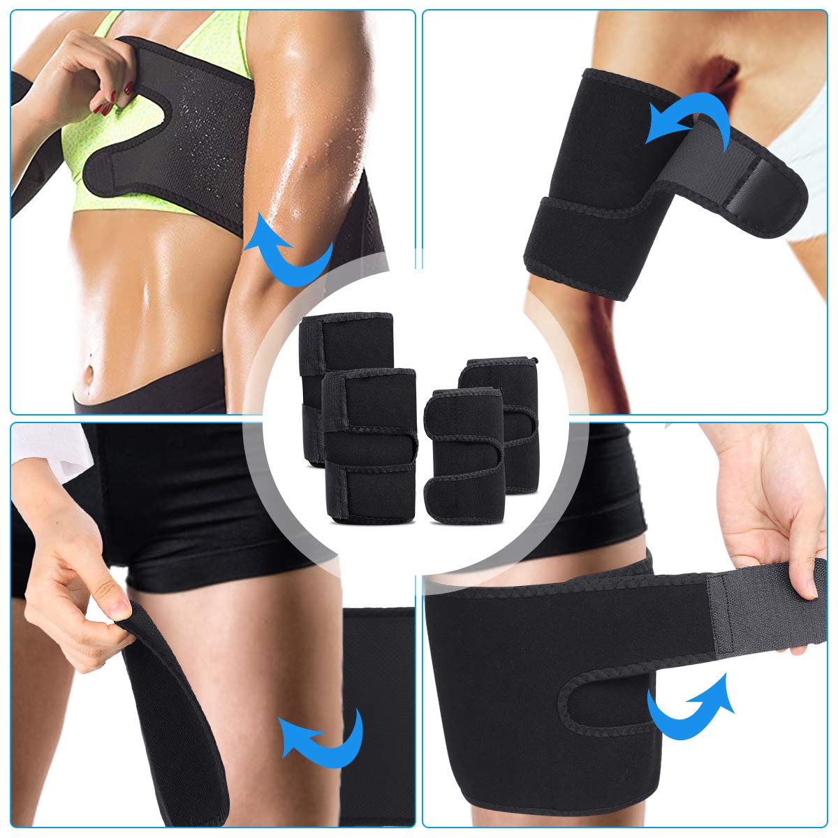 OUTERDO Arm and Thigh Trimmers for Women & Men(4 Piece Kit) Body Exercise Wraps Adjustable to Lose Fat Reduce Cellulite and Improve Sweating, Slimmer Kit-Toned Muscles Natural Fat Burning: Industrial & Scientific